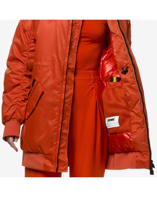 Lonw Thermo Shiny Twill di K-Way in Red