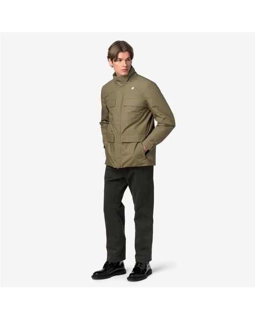 Manuene Warm Micro Canvas K-Way de hombre de color Green