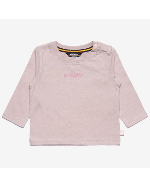 E. Elmette Lettering Jersey Peach K-Way de color Pink