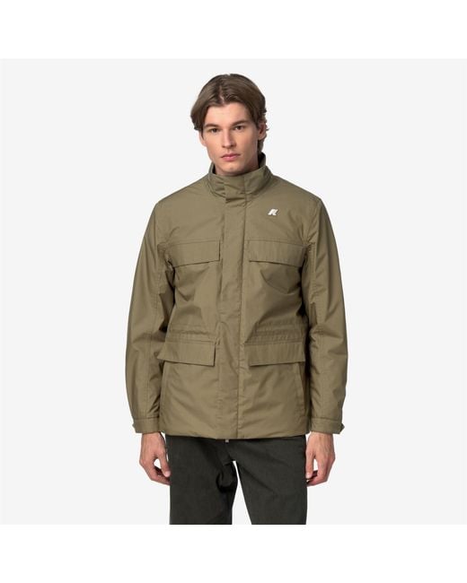 Manuene Warm Micro Canvas K-Way de hombre de color Green