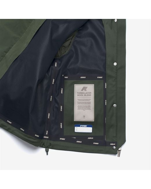Isan Wool Nylon Mix di K-Way in Green