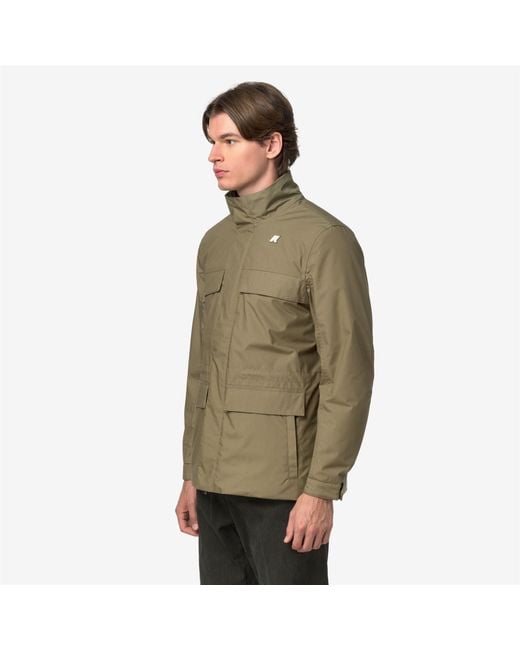 Manuene Warm Micro Canvas K-Way de hombre de color Green