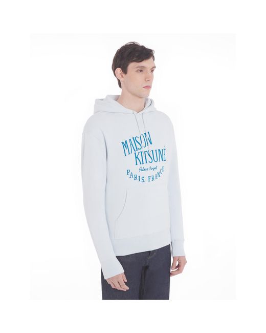 Maison Kitsuné Palais Royal Classic Hoodie Grey Blue in White for