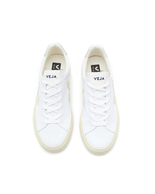 Veja 'campo' Canvas Low Top Lace Up Sneakers in White | Lyst UK