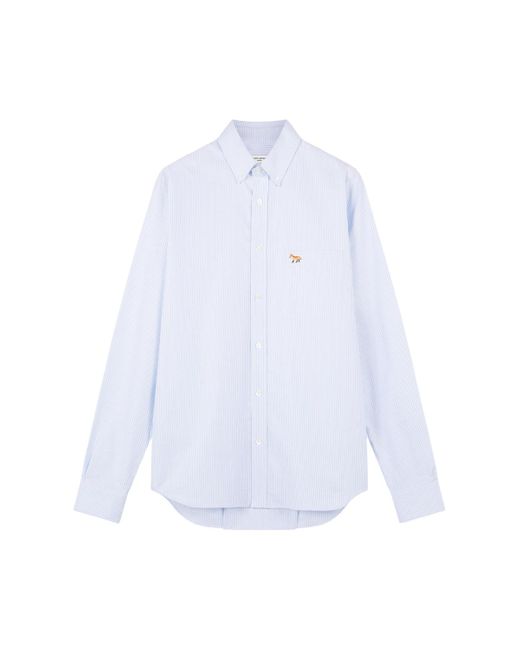 Maison Kitsuné Button Down Classic Oxford Shirt With Baby Fox
