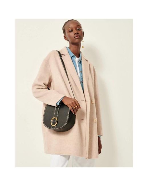 Sessun Holm Coat Manteau Double Bouto Macadamia in Natural Lyst