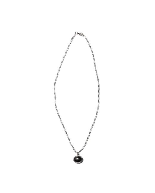 Maple Tubby Pendant Chain Silver 925 Onyx 50cm Os In Metallic For Men Lyst