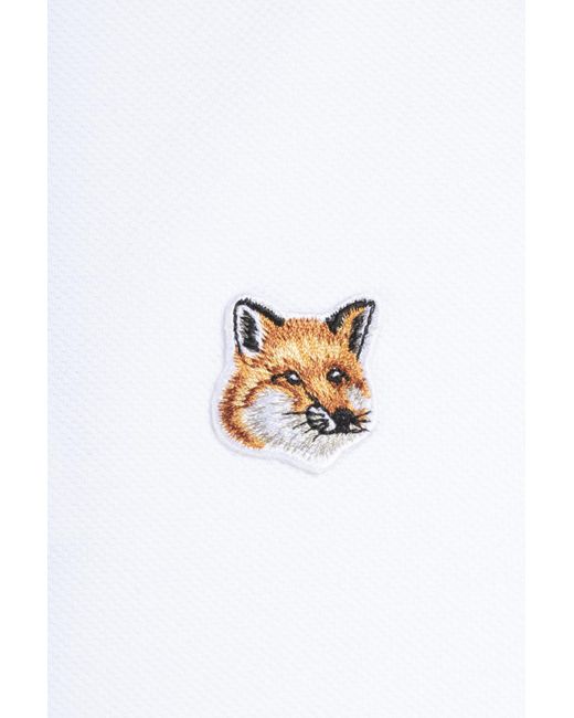 Maison Kitsuné Fox Head Patch Classic Polo White for Men | Lyst