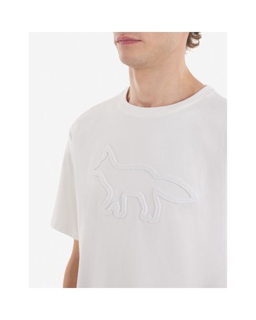 Maison Kitsuné Contour Fox Patch Relaxed Tee-shirt Off White for