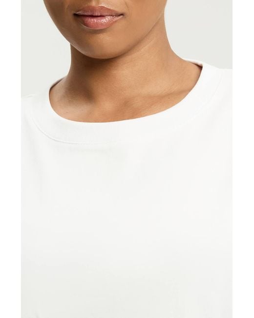 Karen Millen White Plus Size Power Shoulder Jersey T-Shirt