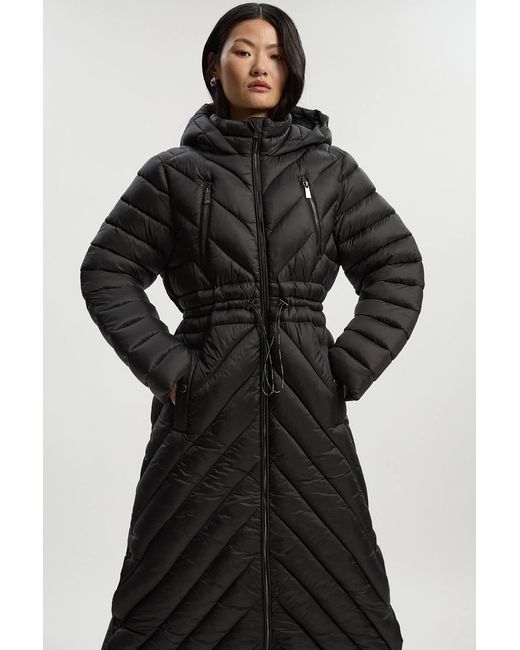 Karen Millen Black Lightweight Packable Maxi Coat
