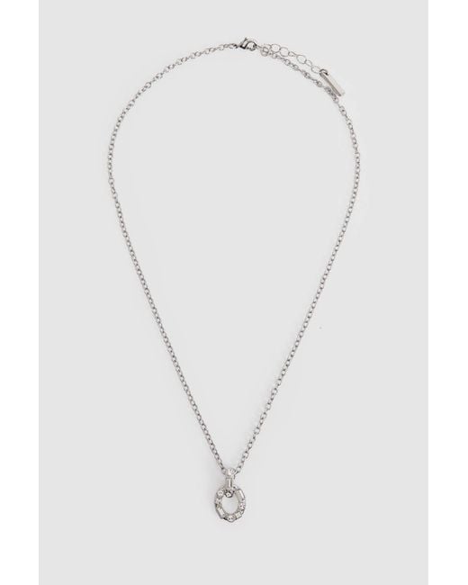 Karen Millen Brown Crystal Chain Link Pendant Necklace