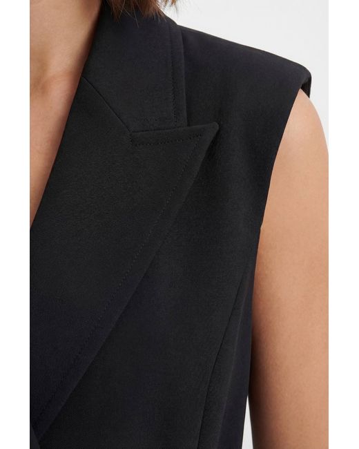 Karen Millen Blue Soft Tailored Wrap Detail Sleeveless Blazer