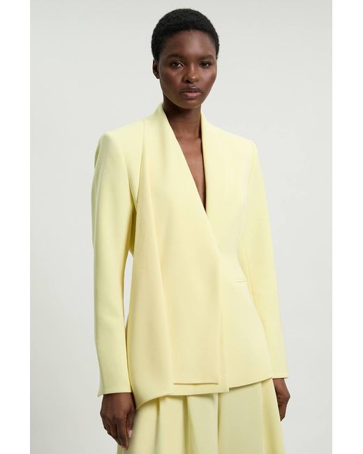 Karen Millen Yellow Soft Tailored Single Breasted Blazer