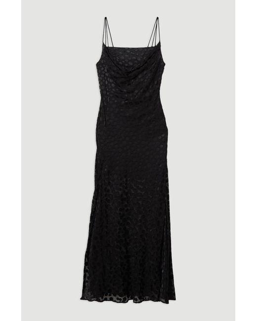 Karen Millen Blue Polka Dot Devore Strappy Woven Maxi Dress