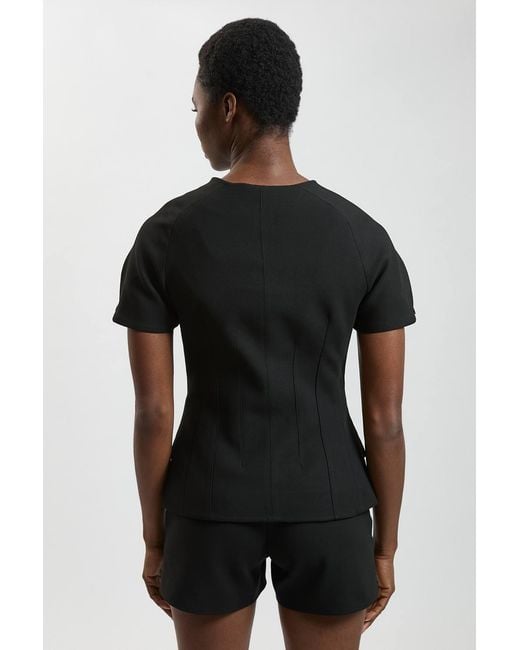 Karen Millen Black Compact Stretch Tailored Shorts