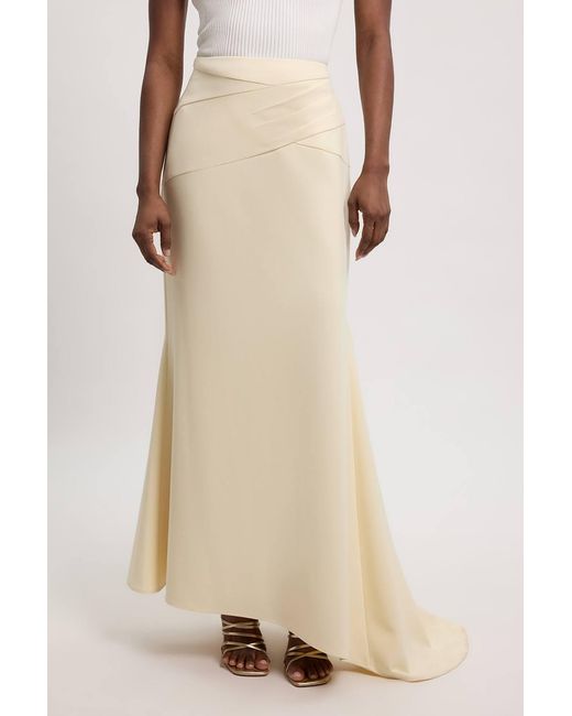 Karen Millen Natural Compact Strech Waterfall Maxi Skirt