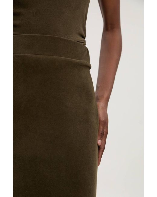 Karen Millen Green Brushed Textured Jersey Midi Pencil Skirt
