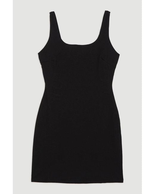 Karen Millen Black Stretch Cotton Jersey Strappy Mini Dress