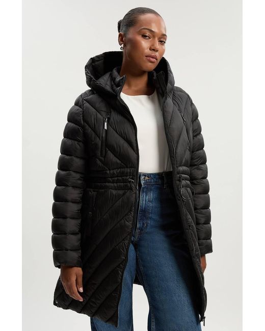 Karen Millen Black Plus Size Lightweight Packable Coat