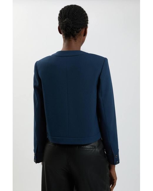 Karen Millen Blue Trim Contrast Tailored Jacket
