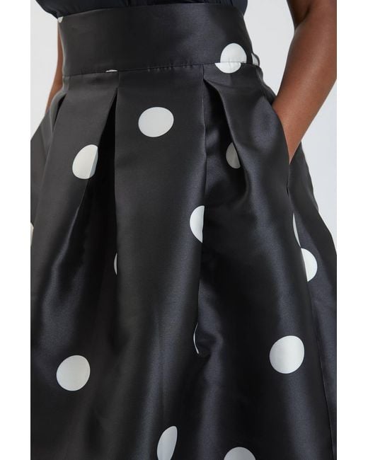 Karen Millen Blue Plus Size Spot Woven Twill Prom Skirt