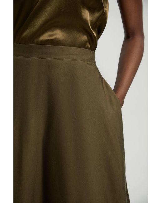 Karen Millen Green Viscose Linen Woven Prom Skirt