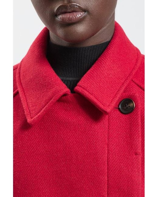 Karen Millen Red Wool Short Trench Coat