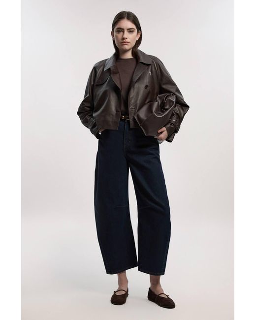 Karen Millen Black Denim Barrel Leg Jeans