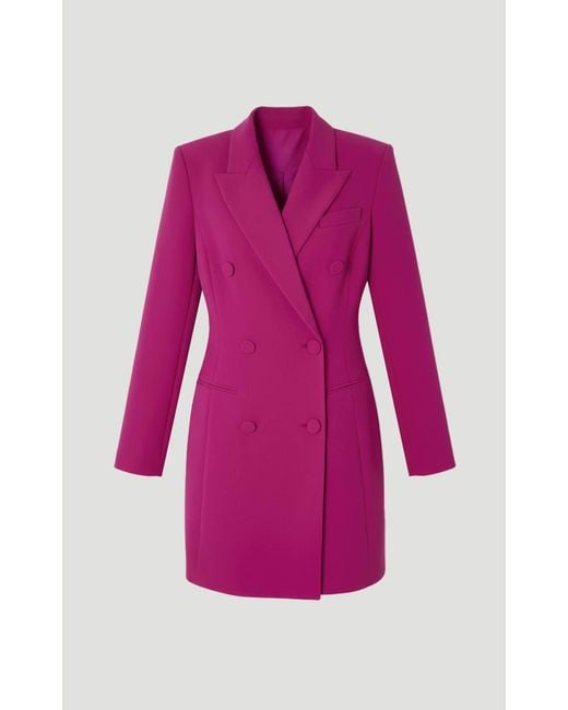 Karen Millen Pink Polished Tailored Double Breasted Blazer Mini Dress