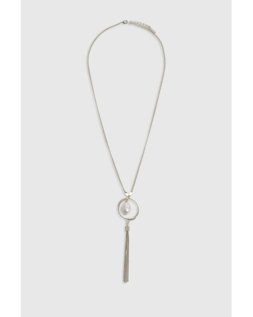 Karen Millen Brown Modern Pearl Pendant Necklace