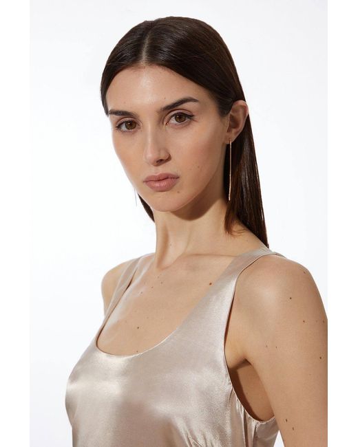 Karen Millen Natural Forever Premium Viscose Satin Woven Cami Top
