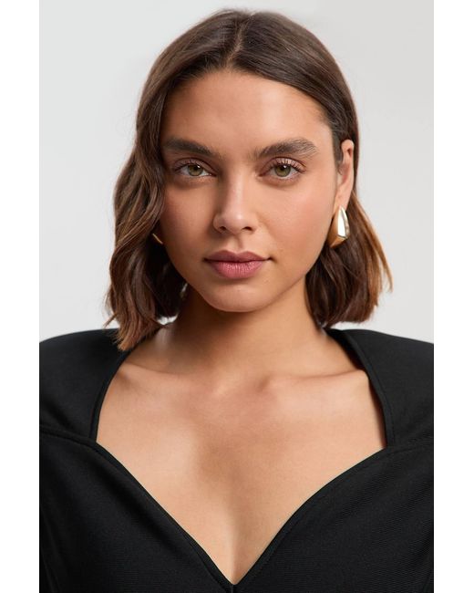 Karen Millen Black Figure Form Bandage Belted Midi Dress