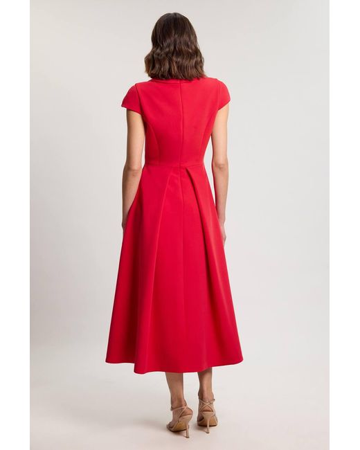 Karen Millen Square Neck Tailored Full Skirted Maxi Dress