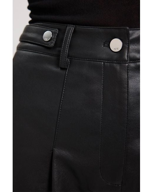 Karen Millen Black Faux Leather City Shorts