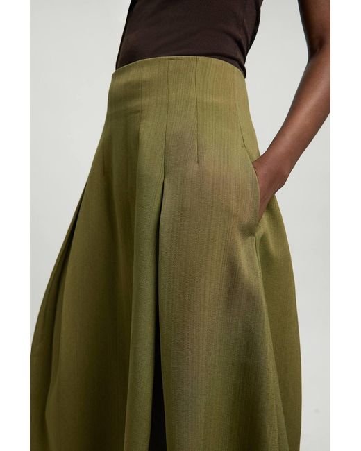 Karen Millen Green Viscose Blend Tailored Full Skirt