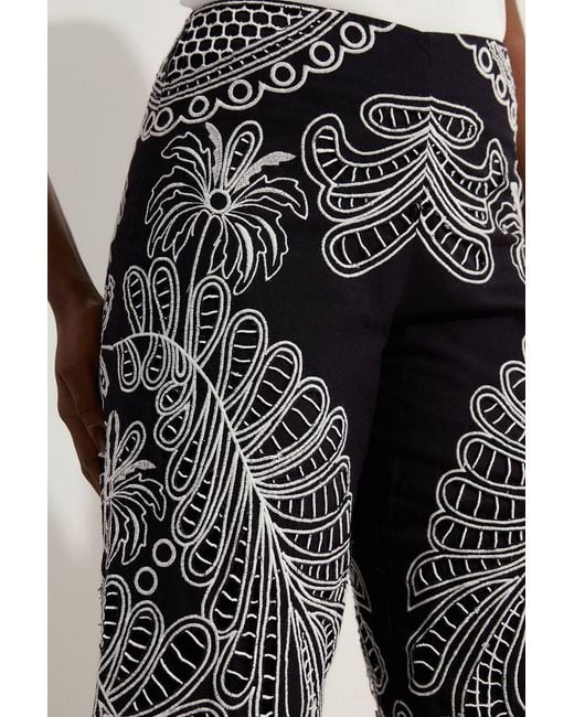 Karen Millen Multicolor Cutwork Embroidery Woven Trouser