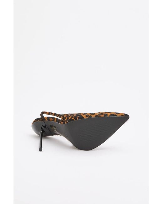 Karen Millen White Leather Print Slingback Heeled Shoe