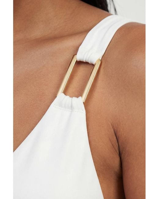 Karen Millen White Trim Detail Bikini Top
