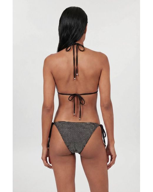 Karen Millen Black Studded Tie Up Bikini Bottoms