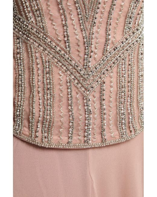 Karen Millen Pink Petite Crystal Corset Maxi Dress