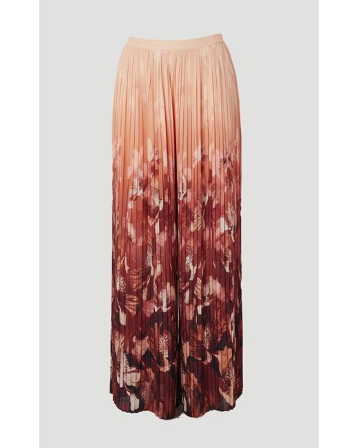 Karen Millen White Pleated Woven Wide Leg Trousers