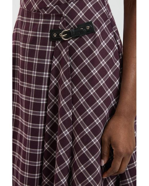 Karen Millen Purple Petite Check Tailored Dress