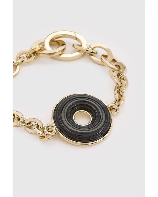 Karen Millen Black Resin Ring Chain Bracelet