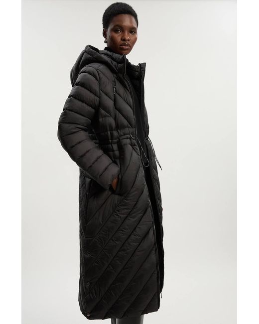 Karen Millen Black Lightweight Knee Length Packable Coat