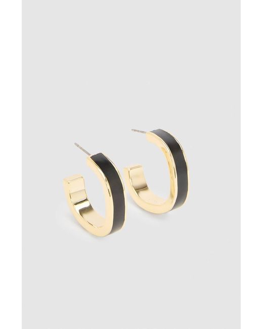 Karen Millen Blue Logo Emanel Hoop Earrings
