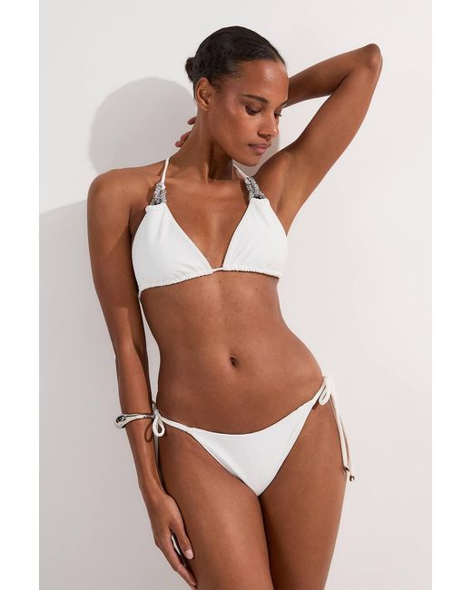 Karen Millen Brown Hardware Detail Tie Side Bikini Bottoms