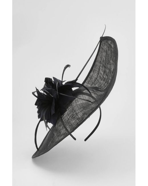 Karen Millen Black Feather & Quill Disc Fascinator