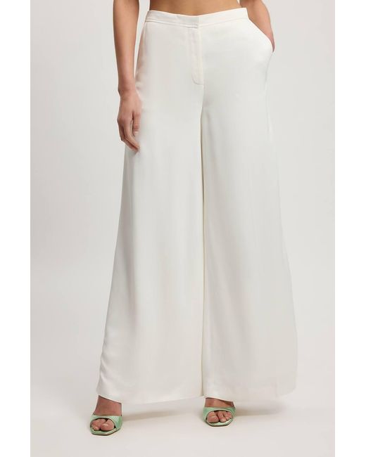 Karen Millen Gray Petite Tailored Satin Kick Flare Trouser