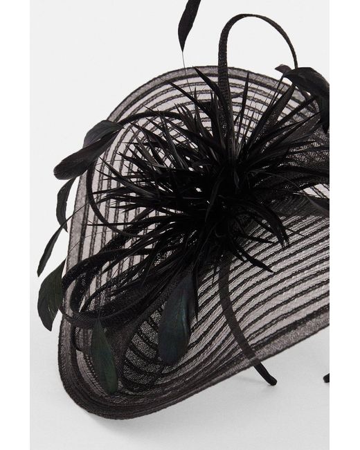 Karen Millen Black Feather Detail Fascinator